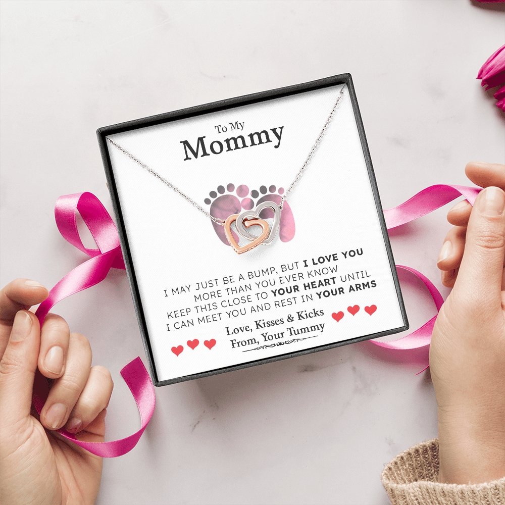 To my Mommy | I May Just Be A Bump ❤️💎(Two Hearts Necklace) | Jewelry | C30028T, C30028TG, lx-C30028, PB23-WOOD, PROD-1879231, PT-784, TNM-1, USER-43062 | TageUnlimited