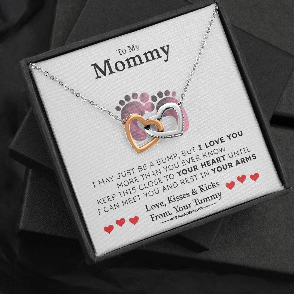 To my Mommy | I May Just Be A Bump ❤️💎(Two Hearts Necklace) | Jewelry | C30028T, C30028TG, lx-C30028, PB23-WOOD, PROD-1879231, PT-784, TNM-1, USER-43062 | TageUnlimited