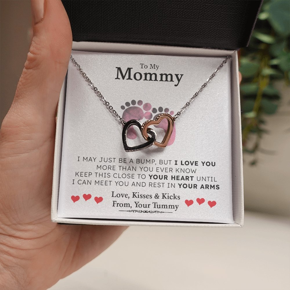 To my Mommy | I May Just Be A Bump ❤️💎(Two Hearts Necklace) | Jewelry | C30028T, C30028TG, lx-C30028, PB23-WOOD, PROD-1879231, PT-784, TNM-1, USER-43062 | TageUnlimited