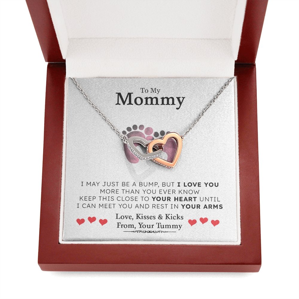 To my Mommy | I May Just Be A Bump ❤️💎(Two Hearts Necklace) | Jewelry | C30028T, C30028TG, lx-C30028, PB23-WOOD, PROD-1879231, PT-784, TNM-1, USER-43062 | TageUnlimited