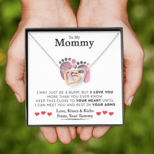 To my Mommy | I May Just Be A Bump ❤️💎(Two Hearts Necklace) | Jewelry | C30028T, C30028TG, lx-C30028, PB23-WOOD, PROD-1879231, PT-784, TNM-1, USER-43062 | TageUnlimited
