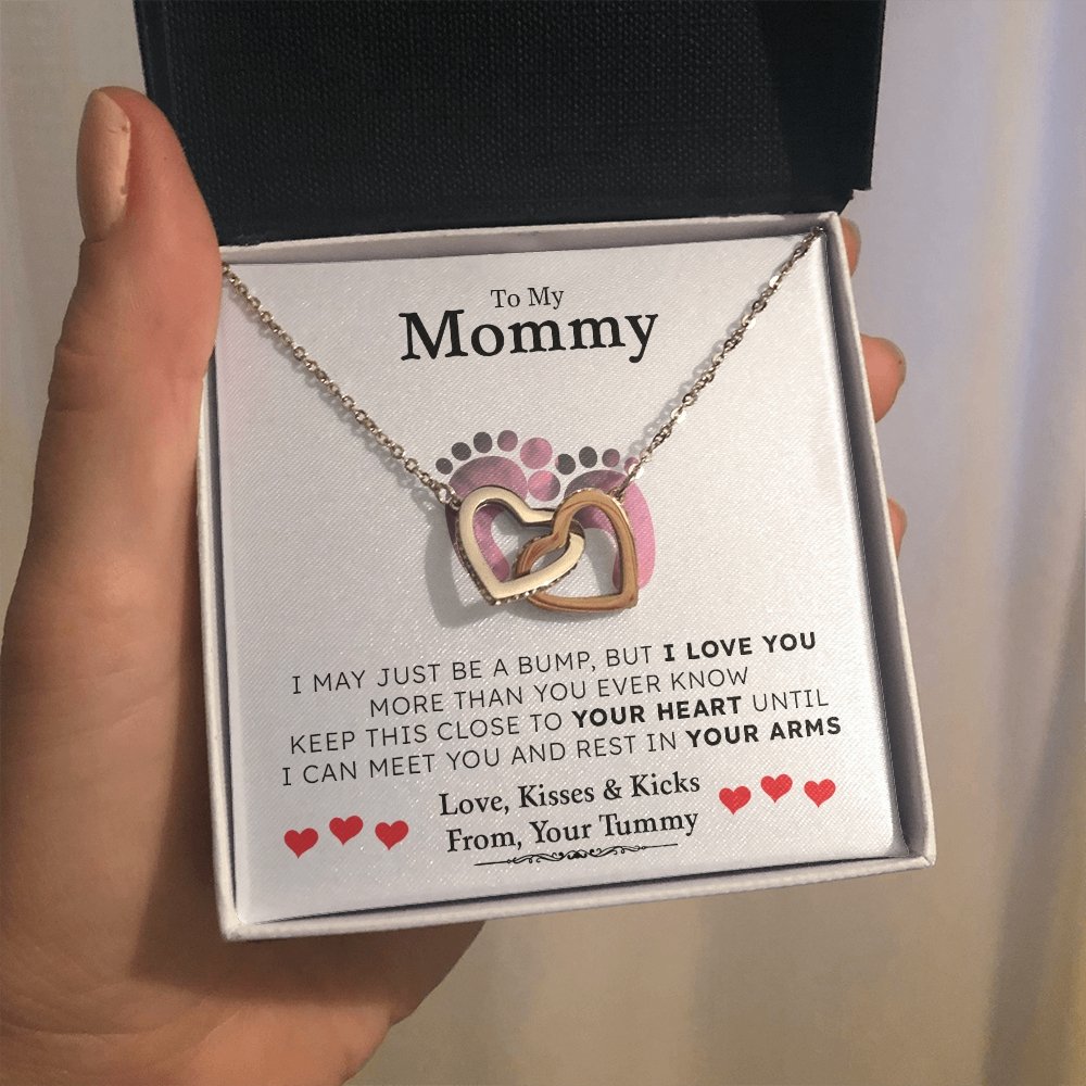 To my Mommy | I May Just Be A Bump ❤️💎(Two Hearts Necklace) | Jewelry | C30028T, C30028TG, lx-C30028, PB23-WOOD, PROD-1879231, PT-784, TNM-1, USER-43062 | TageUnlimited