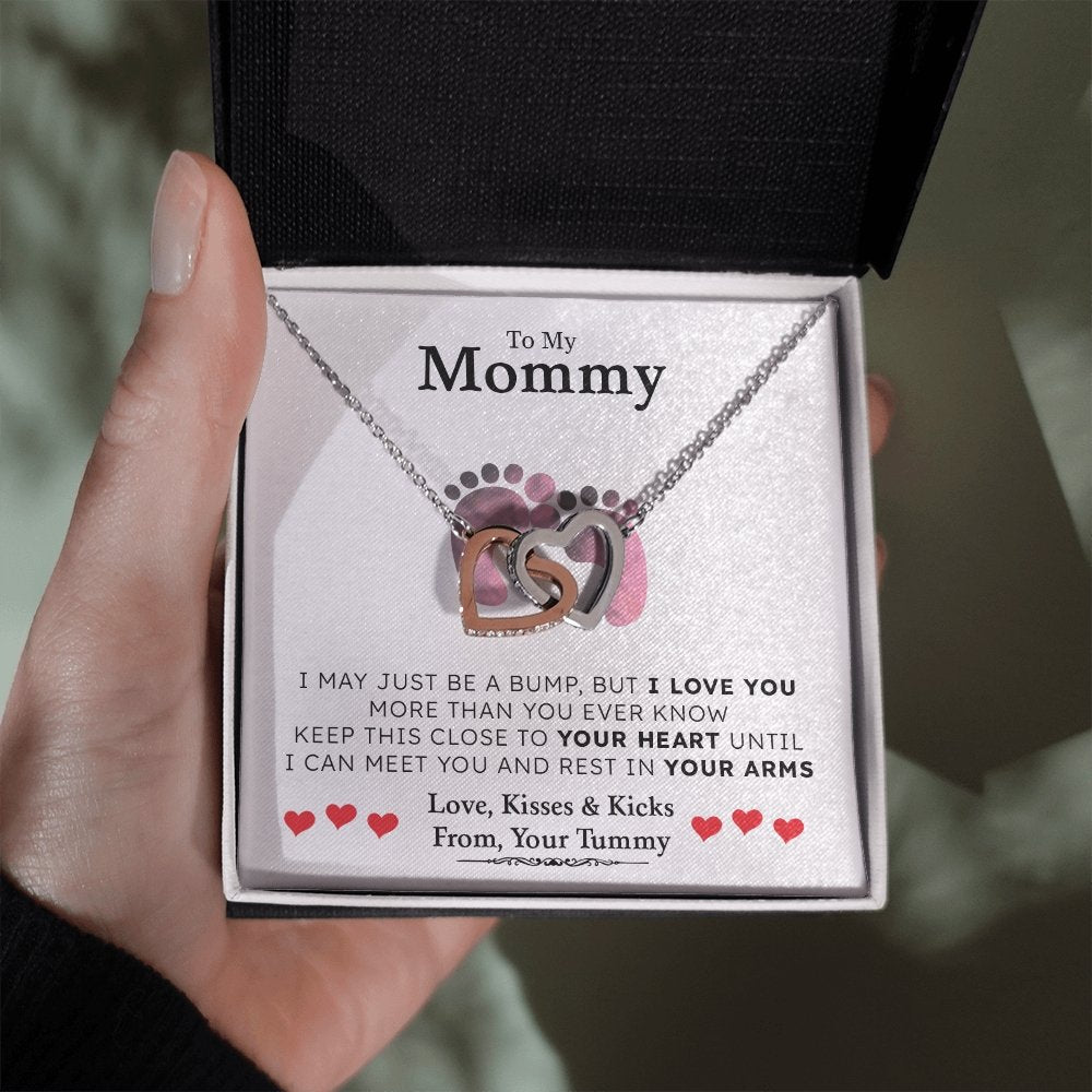 To my Mommy | I May Just Be A Bump ❤️💎(Two Hearts Necklace) | Jewelry | C30028T, C30028TG, lx-C30028, PB23-WOOD, PROD-1879231, PT-784, TNM-1, USER-43062 | TageUnlimited