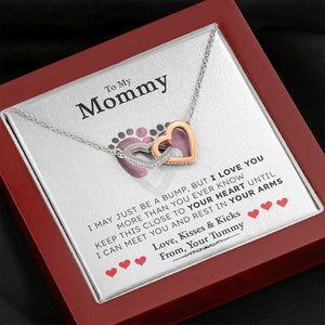 To my Mommy | I May Just Be A Bump ❤️💎(Two Hearts Necklace) | Jewelry | C30028T, C30028TG, lx-C30028, PB23-WOOD, PROD-1879231, PT-784, TNM-1, USER-43062 | TageUnlimited