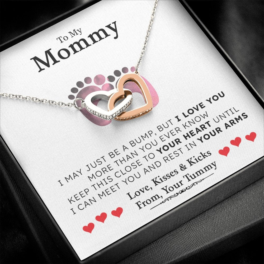 To my Mommy | I May Just Be A Bump ❤️💎(Two Hearts Necklace) | Jewelry | C30028T, C30028TG, lx-C30028, PB23-WOOD, PROD-1879231, PT-784, TNM-1, USER-43062 | TageUnlimited