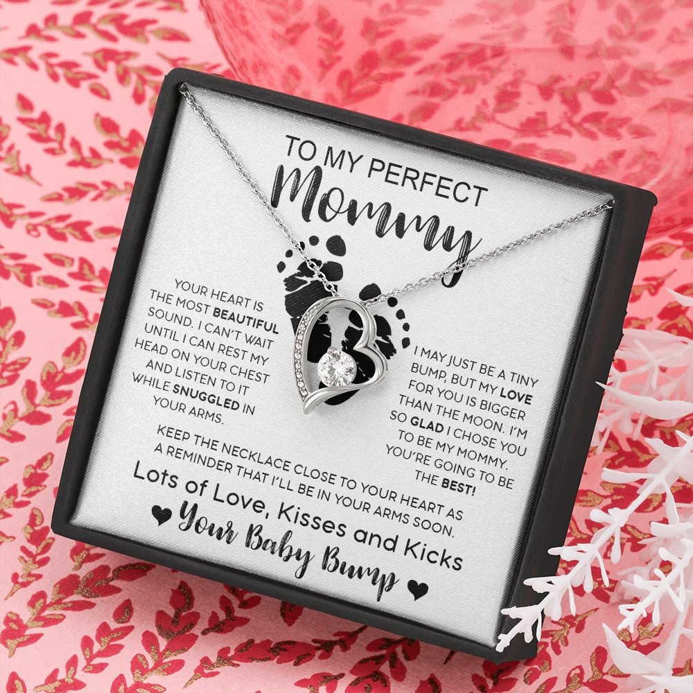 To My Perfect Mommy | Your Heart Is The Most Beautiful (Forever Love Necklace) | Jewelry | C30025TG, C30025TR, lx-C30025, PB23-WOOD, PROD-2083448, PT-781, TNM-1, USER-43062 | TageUnlimited