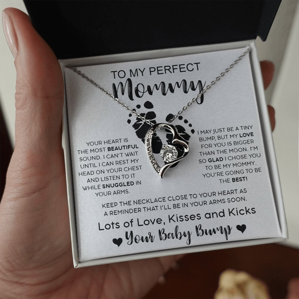 To My Perfect Mommy | Your Heart Is The Most Beautiful (Forever Love Necklace) | Jewelry | C30025TG, C30025TR, lx-C30025, PB23-WOOD, PROD-2083448, PT-781, TNM-1, USER-43062 | TageUnlimited