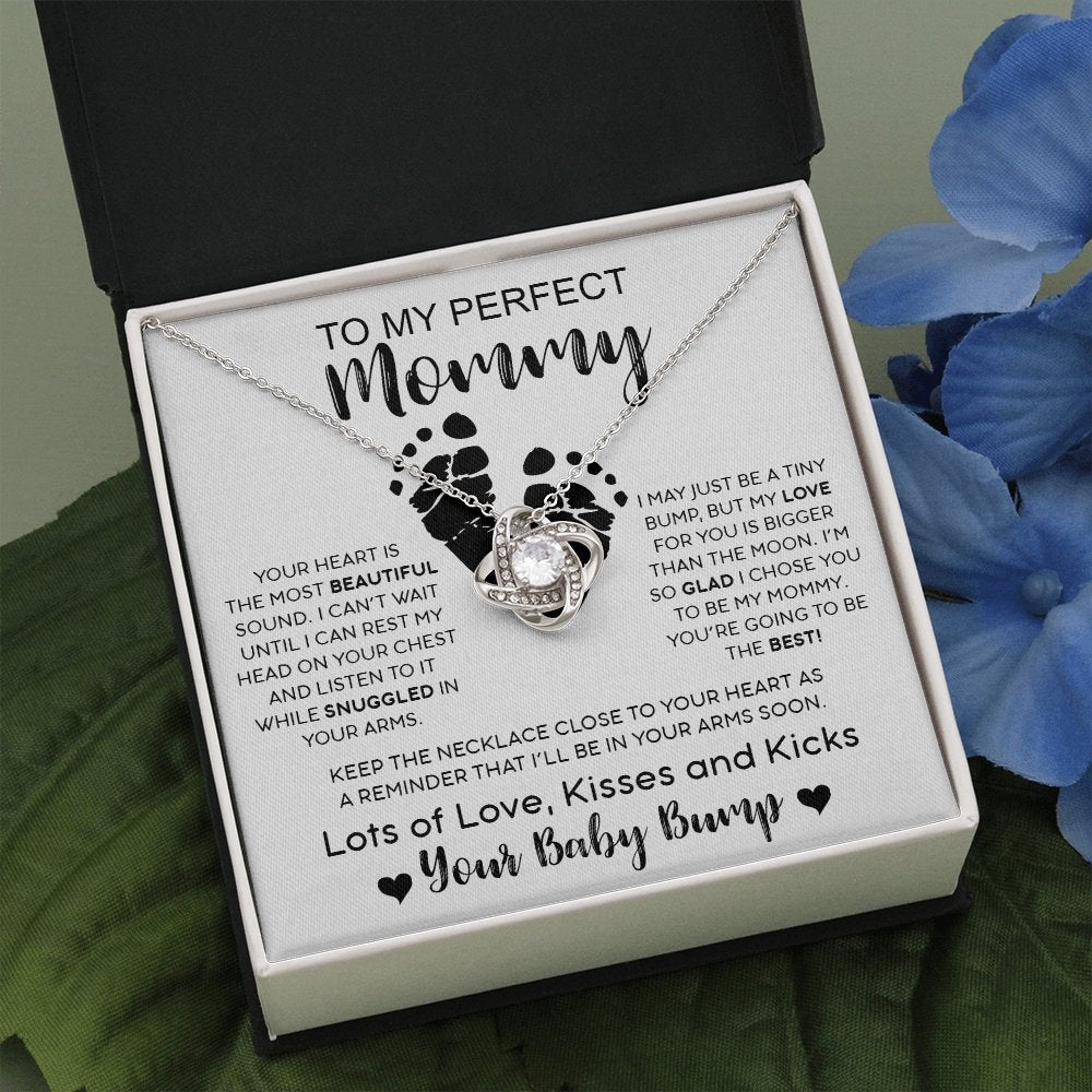 To My Perfect Mommy | Your Heart Is The Most Beautiful (Love Knot Necklace) | Jewelry | C30011TG, C30011TR, lx-C30011, PB23-WOOD, PROD-2083367, PT-922, TNM-1, USER-43062 | TageUnlimited