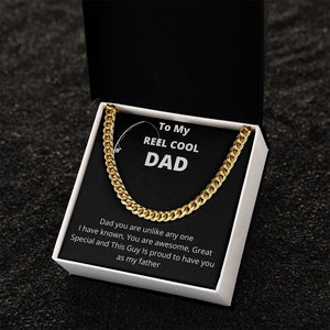To My Reel Cool Dad | Cuban Link Chain | Jewelry | C30184T, C30184TG, lx-C30184, PB23-WOOD, PROD-2266715, PT-4348, TNM-1, USER-43062 | TageUnlimited