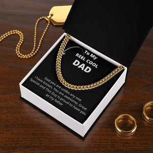 To My Reel Cool Dad | Cuban Link Chain | Jewelry | C30184T, C30184TG, lx-C30184, PB23-WOOD, PROD-2266715, PT-4348, TNM-1, USER-43062 | TageUnlimited
