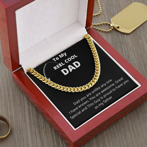 To My Reel Cool Dad | Cuban Link Chain | Jewelry | C30184T, C30184TG, lx-C30184, PB23-WOOD, PROD-2266715, PT-4348, TNM-1, USER-43062 | TageUnlimited