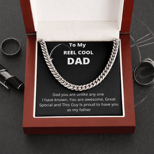 To My Reel Cool Dad | Cuban Link Chain | Jewelry | C30184T, C30184TG, lx-C30184, PB23-WOOD, PROD-2266715, PT-4348, TNM-1, USER-43062 | TageUnlimited