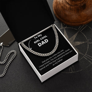 To My Reel Cool Dad | Cuban Link Chain | Jewelry | C30184T, C30184TG, lx-C30184, PB23-WOOD, PROD-2266715, PT-4348, TNM-1, USER-43062 | TageUnlimited