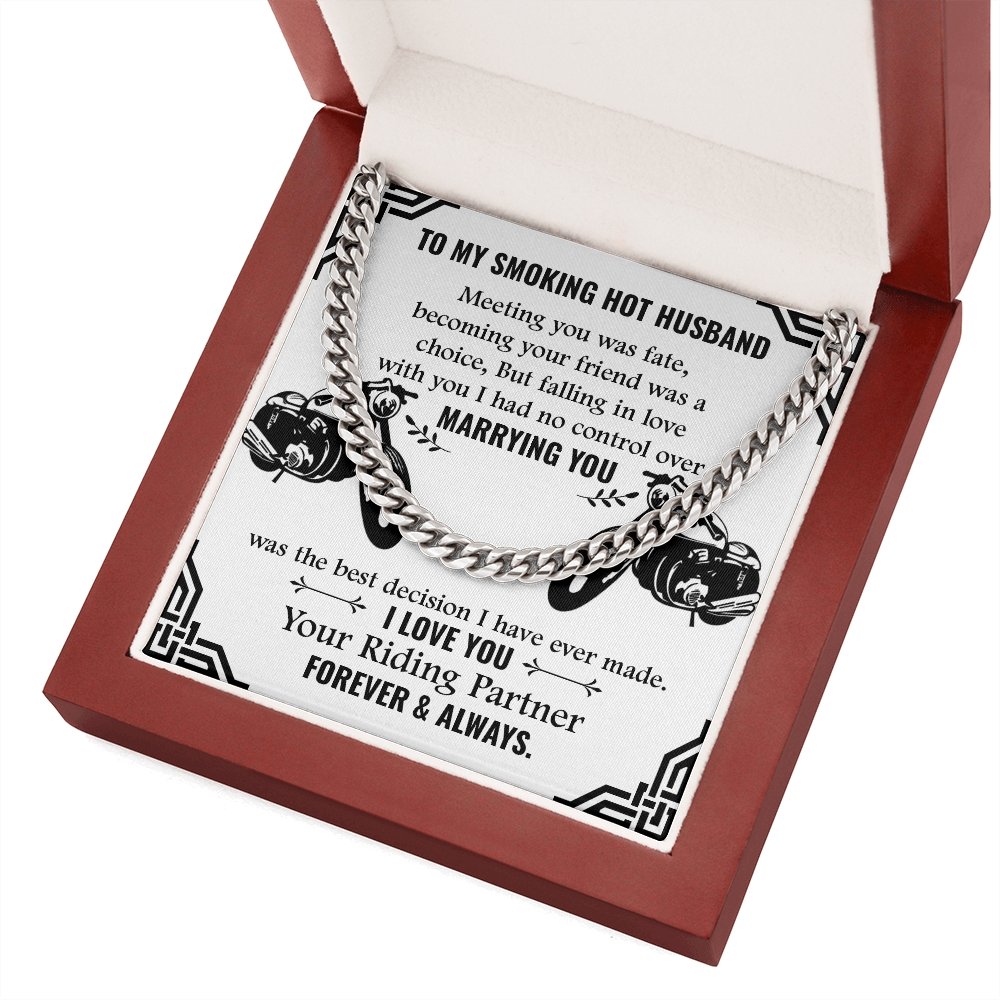 To My Smoking Hot Husband | Your Riding Partner Forever ❤️🏍️ | Jewelry | C30184T, C30184TG, lx-C30184, PB23-WOOD, PROD-1818681, PT-1772, USER-43062 | TageUnlimited