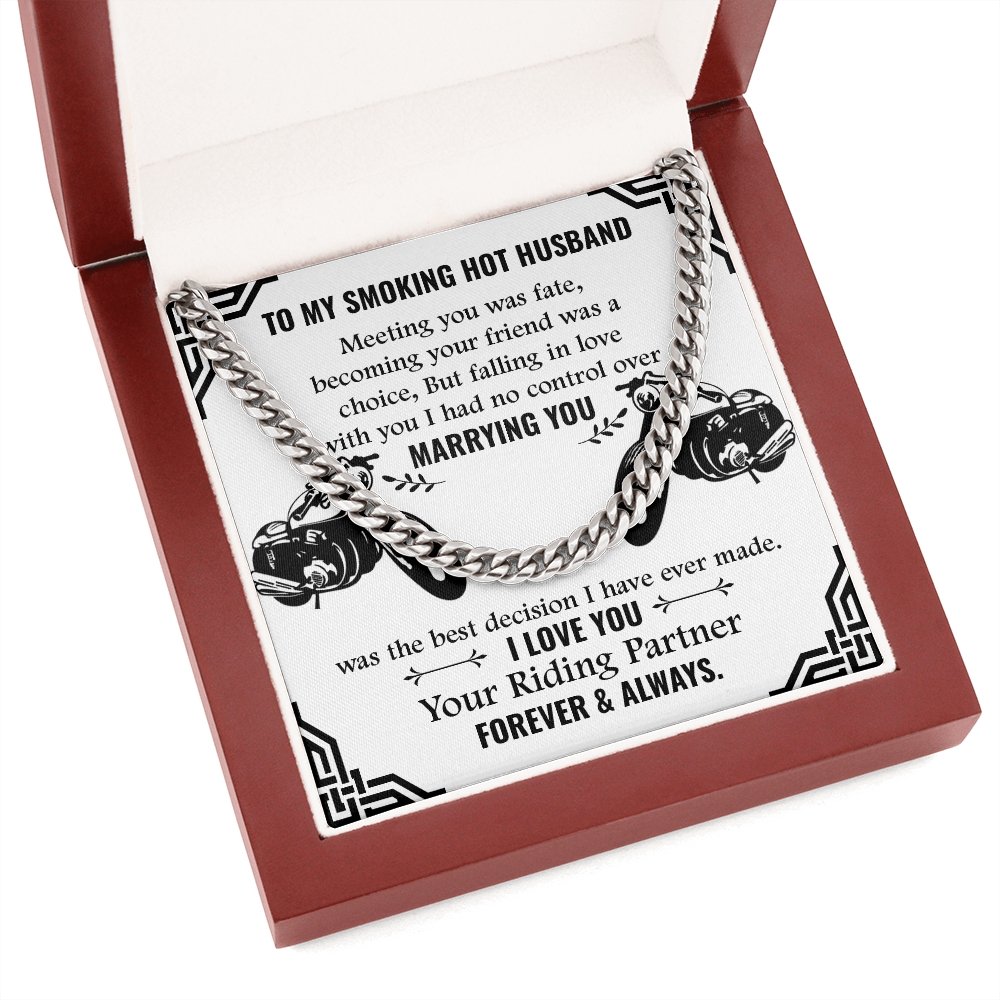 To My Smoking Hot Husband | Your Riding Partner Forever ❤️🏍️ | Jewelry | C30184T, C30184TG, lx-C30184, PB23-WOOD, PROD-1818681, PT-1772, USER-43062 | TageUnlimited