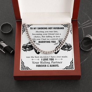 To My Smoking Hot Husband | Your Riding Partner Forever ❤️🏍️ | Jewelry | C30184T, C30184TG, lx-C30184, PB23-WOOD, PROD-1818681, PT-1772, USER-43062 | TageUnlimited