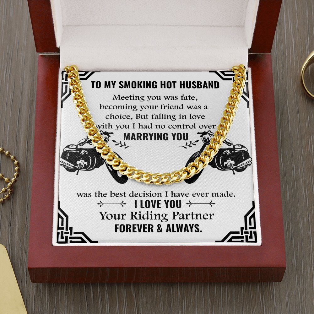 To My Smoking Hot Husband | Your Riding Partner Forever ❤️🏍️ | Jewelry | C30184T, C30184TG, lx-C30184, PB23-WOOD, PROD-1818681, PT-1772, USER-43062 | TageUnlimited