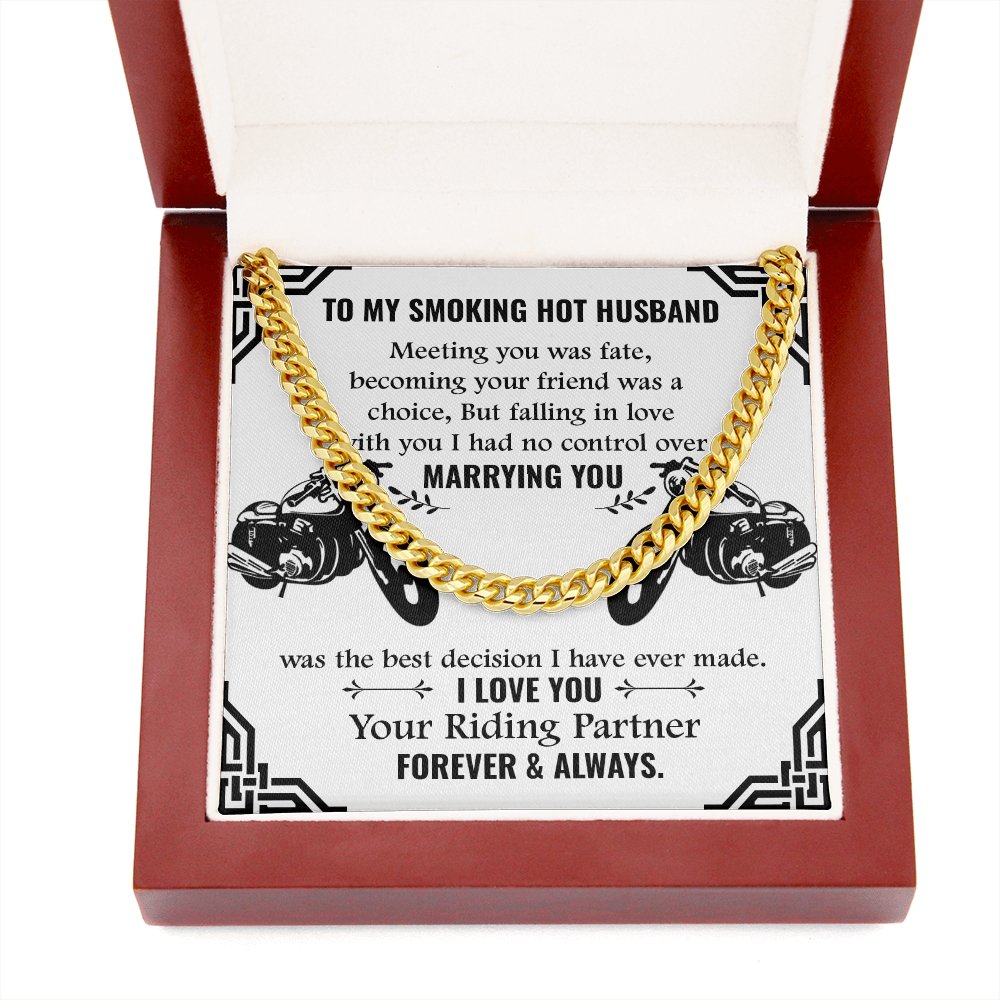 To My Smoking Hot Husband | Your Riding Partner Forever ❤️🏍️ | Jewelry | C30184T, C30184TG, lx-C30184, PB23-WOOD, PROD-1818681, PT-1772, USER-43062 | TageUnlimited