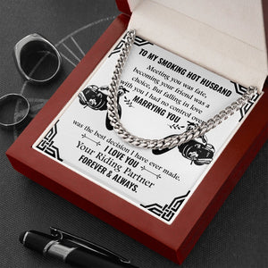 To My Smoking Hot Husband | Your Riding Partner Forever ❤️🏍️ | Jewelry | C30184T, C30184TG, lx-C30184, PB23-WOOD, PROD-1818681, PT-1772, USER-43062 | TageUnlimited