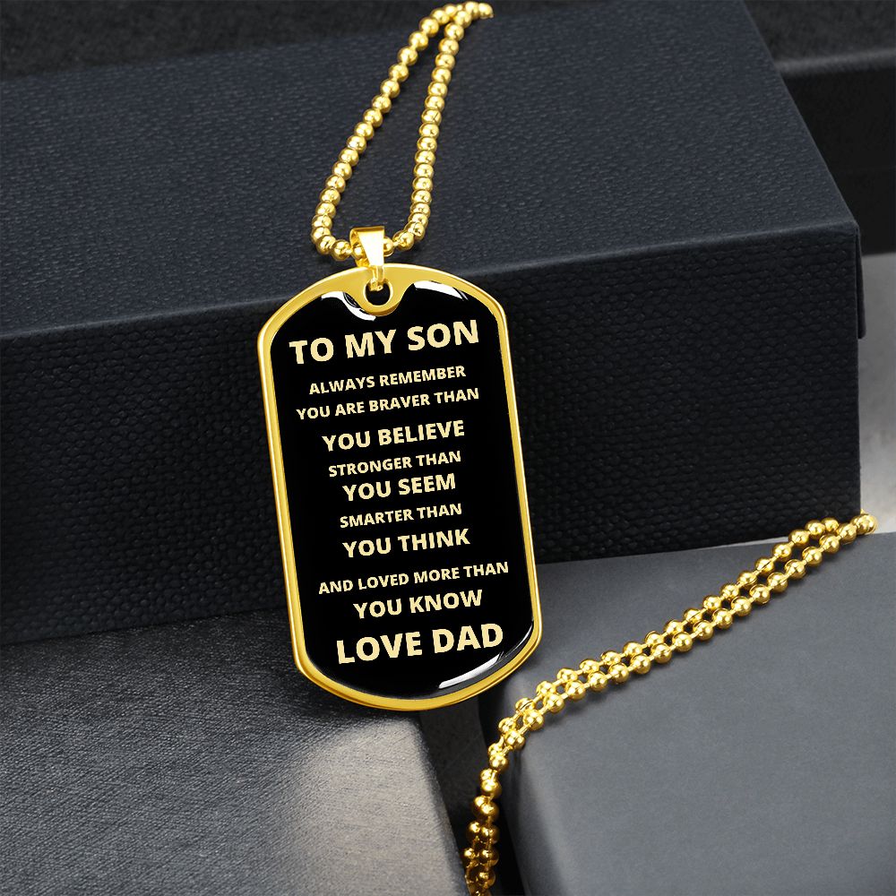 TO MY SON | ALWAYS REMEMBER DOG TAG | Jewelry | TageUnlimited