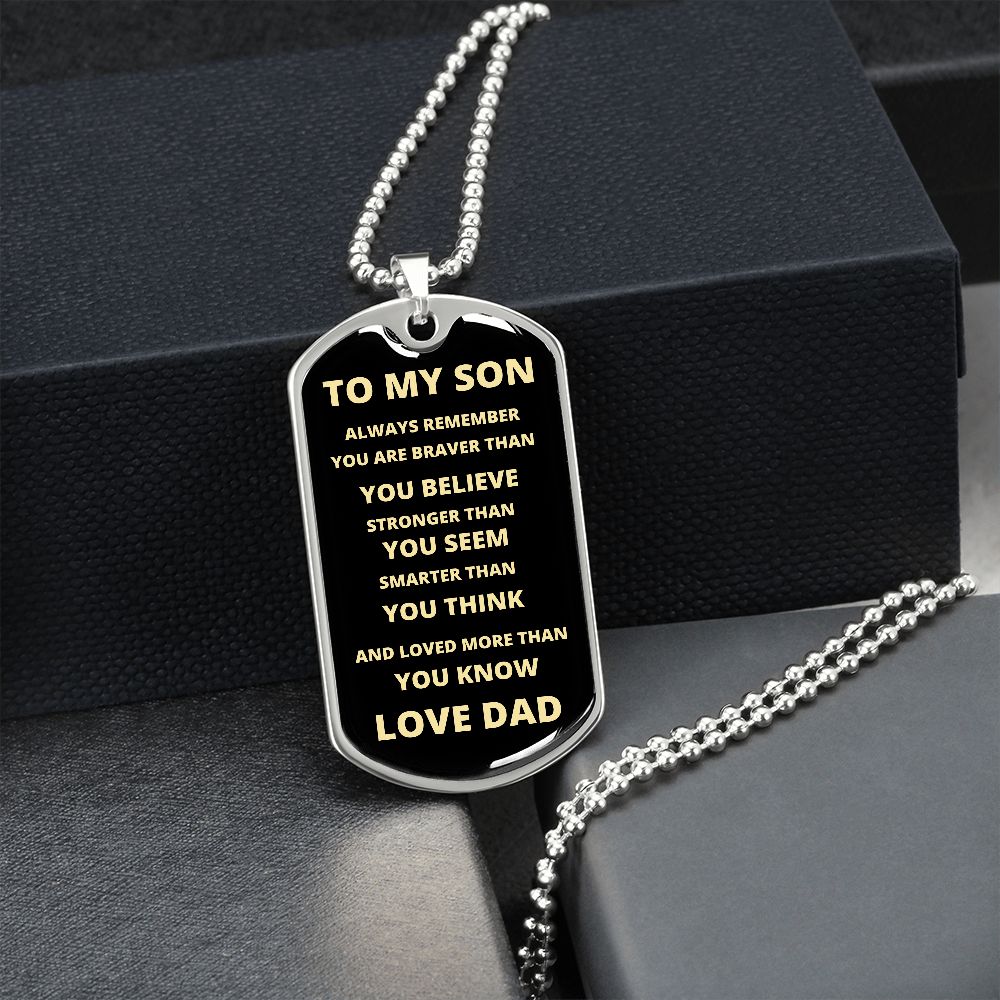 TO MY SON | ALWAYS REMEMBER DOG TAG | Jewelry | TageUnlimited