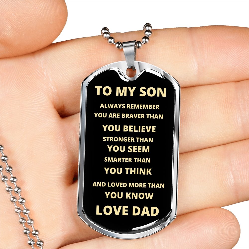 TO MY SON | ALWAYS REMEMBER DOG TAG | Jewelry | TageUnlimited