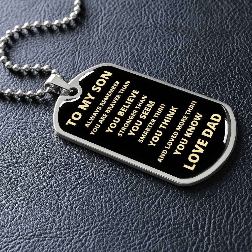 TO MY SON | ALWAYS REMEMBER DOG TAG | Jewelry | TageUnlimited