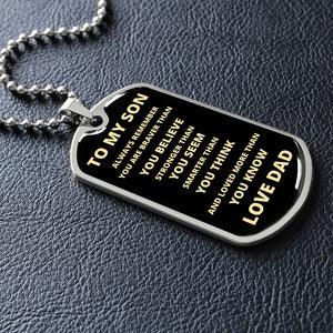 TO MY SON | ALWAYS REMEMBER DOG TAG | Jewelry | TageUnlimited
