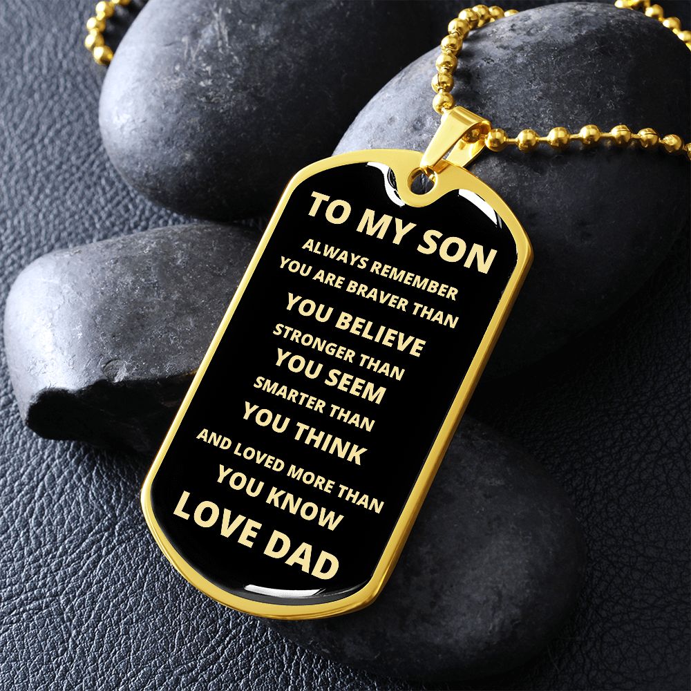 TO MY SON | ALWAYS REMEMBER DOG TAG | Jewelry | TageUnlimited