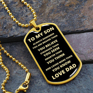 TO MY SON | ALWAYS REMEMBER DOG TAG | Jewelry | TageUnlimited