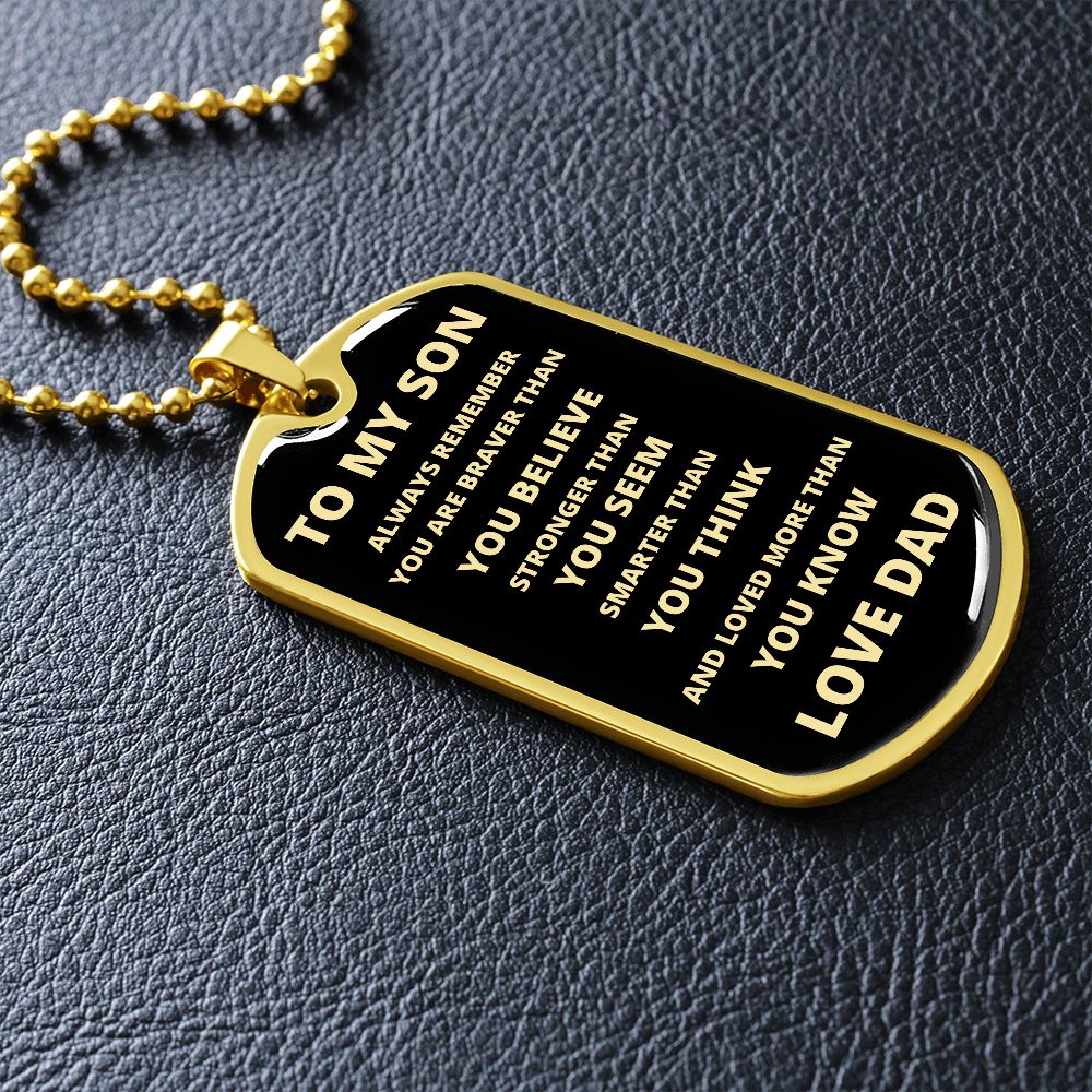 TO MY SON | ALWAYS REMEMBER DOG TAG | Jewelry | TageUnlimited