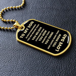 TO MY SON | ALWAYS REMEMBER DOG TAG | Jewelry | TageUnlimited