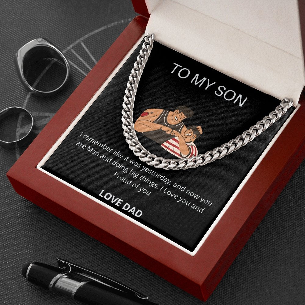 TO MY SON | BEST BUDDY NECKLACE | Jewelry | C30184T, C30184TG, lx-C30184, PB23-WOOD, PROD-1924523, PT-1772, USER-43062 | TageUnlimited