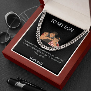 TO MY SON | BEST BUDDY NECKLACE | Jewelry | C30184T, C30184TG, lx-C30184, PB23-WOOD, PROD-1924523, PT-1772, USER-43062 | TageUnlimited