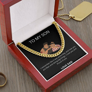TO MY SON | BEST BUDDY NECKLACE | Jewelry | C30184T, C30184TG, lx-C30184, PB23-WOOD, PROD-1924523, PT-1772, USER-43062 | TageUnlimited