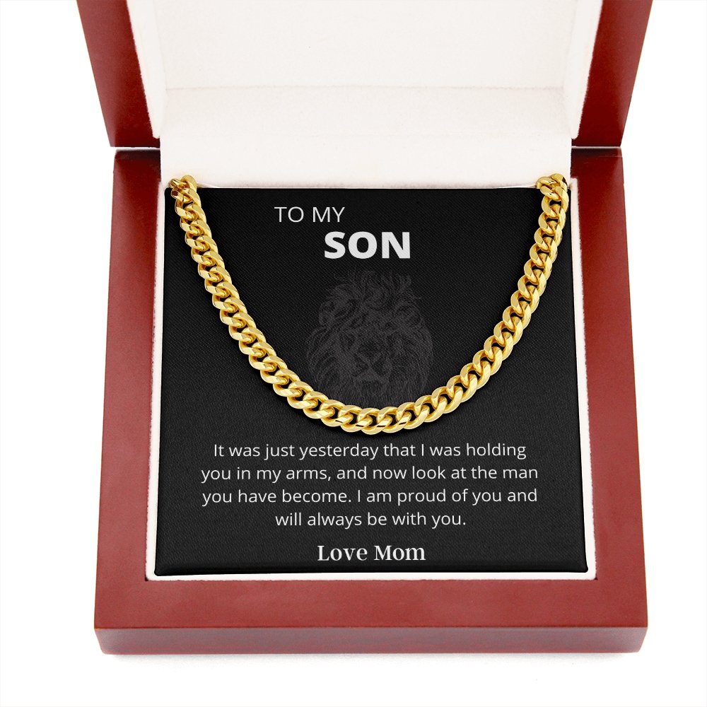 To MY SON | CUBAN NECKLACE | Jewelry | C30184T, C30184TG, lx-C30184, PB23-WOOD, PROD-2123449, PT-1772, USER-43062 | TageUnlimited