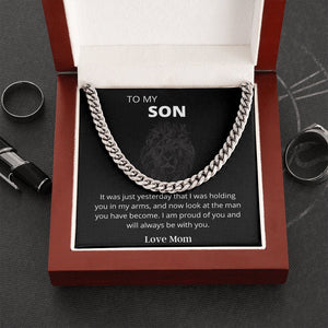 To MY SON | CUBAN NECKLACE | Jewelry | C30184T, C30184TG, lx-C30184, PB23-WOOD, PROD-2123449, PT-1772, USER-43062 | TageUnlimited