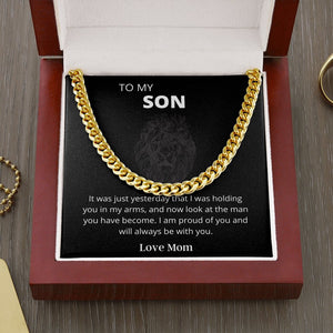 To MY SON | CUBAN NECKLACE | Jewelry | C30184T, C30184TG, lx-C30184, PB23-WOOD, PROD-2123449, PT-1772, USER-43062 | TageUnlimited