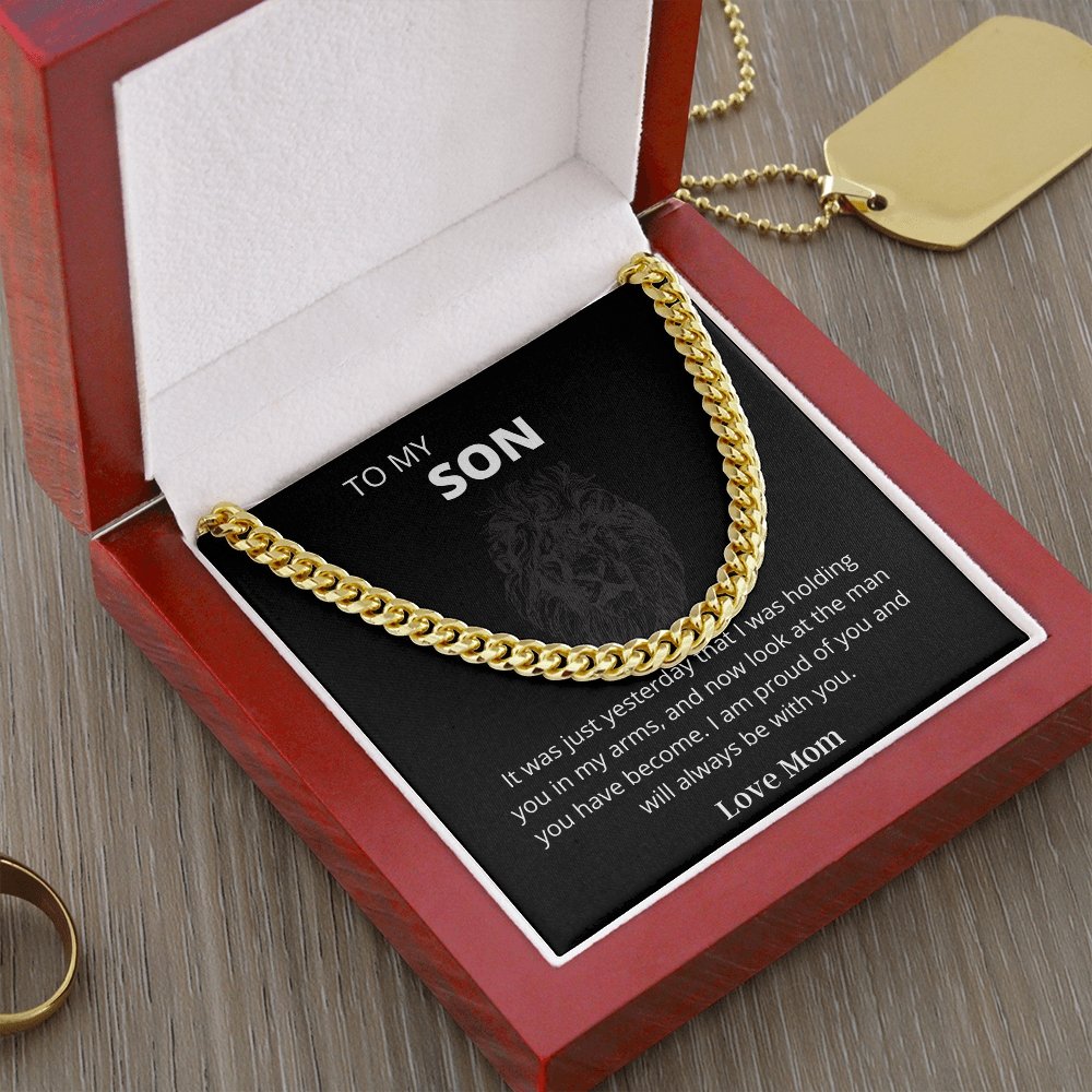 To MY SON | CUBAN NECKLACE | Jewelry | C30184T, C30184TG, lx-C30184, PB23-WOOD, PROD-2123449, PT-1772, USER-43062 | TageUnlimited