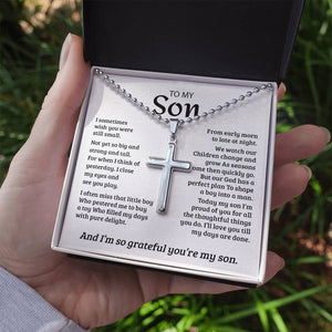 To My Son | Grateful Mom Cross Necklace ✝💓 | Jewelry | A1014T, E070T, lx-E070, PB23-WOOD, PROD-1582978, PT-1512, TNM-1, USER-43062, WARRANTY-UPSELL | TageUnlimited