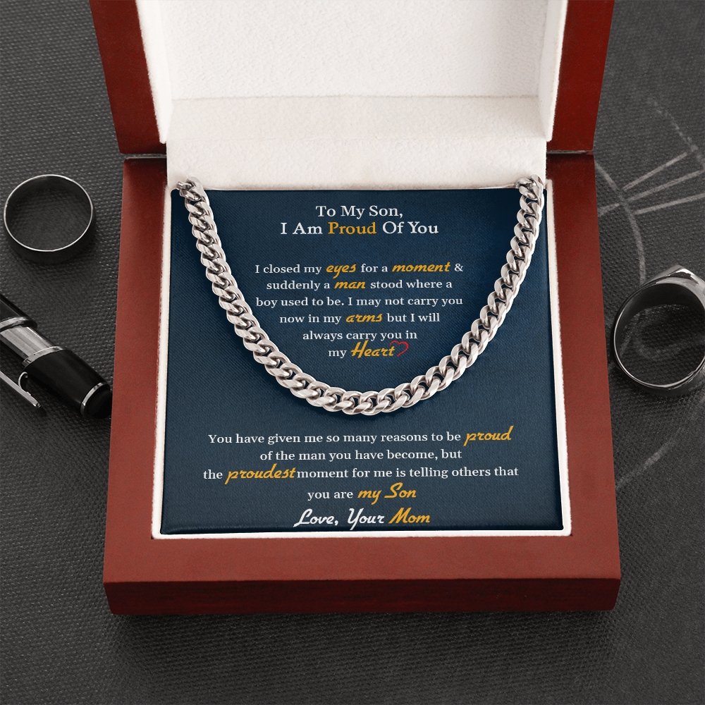 To My Son | I Am Proud Of You 💎 | Jewelry | C30184T, C30184TG, lx-C30184, PB23-WOOD, PROD-1897868, PT-1772, USER-43062 | TageUnlimited