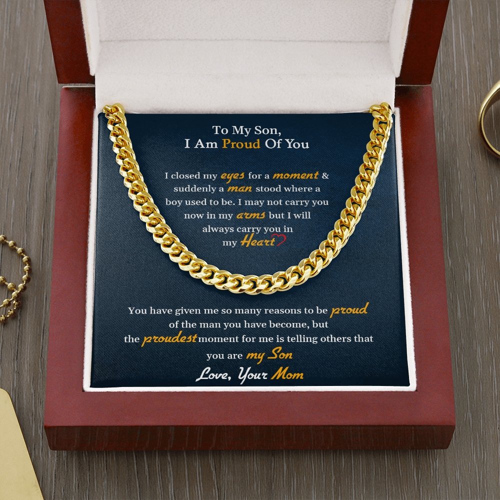 To My Son | I Am Proud Of You 💎 | Jewelry | C30184T, C30184TG, lx-C30184, PB23-WOOD, PROD-1897868, PT-1772, USER-43062 | TageUnlimited