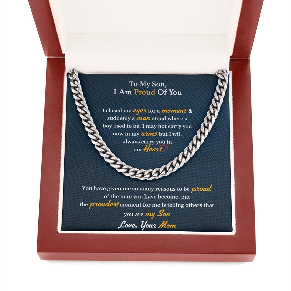 To My Son | I Am Proud Of You 💎 | Jewelry | C30184T, C30184TG, lx-C30184, PB23-WOOD, PROD-1897868, PT-1772, USER-43062 | TageUnlimited