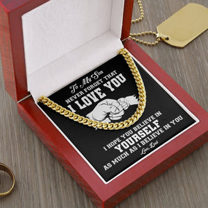 To My Son | I Believe In You 🖤 | Jewelry | C30184T, C30184TG, lx-C30184, PB23-WOOD, PROD-1918138, PT-1772, USER-43062 | TageUnlimited