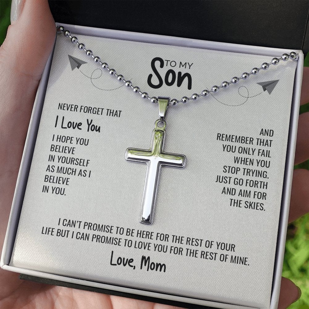 To My Son | I Believe In You 💙 | Jewelry | A1014T, E070T, lx-E070, PB23-WOOD, PROD-1834079, PT-1512, TNM-1, USER-43062 | TageUnlimited