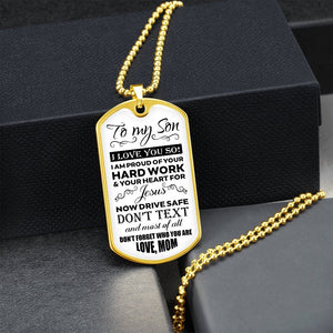 To My Son | I Love You So | Jewelry | A1014T, A1014TG, G007T, G007TG, lx-G007, PROD-1957295, PT-133, TNM-1, USER-43062 | TageUnlimited
