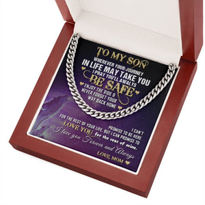 To My Son | I Pray You'll Always Be Safe 🙏💜 | Jewelry | C30184T, C30184TG, lx-C30184, PB23-WOOD, PROD-1921824, PT-1772, USER-43062 | TageUnlimited