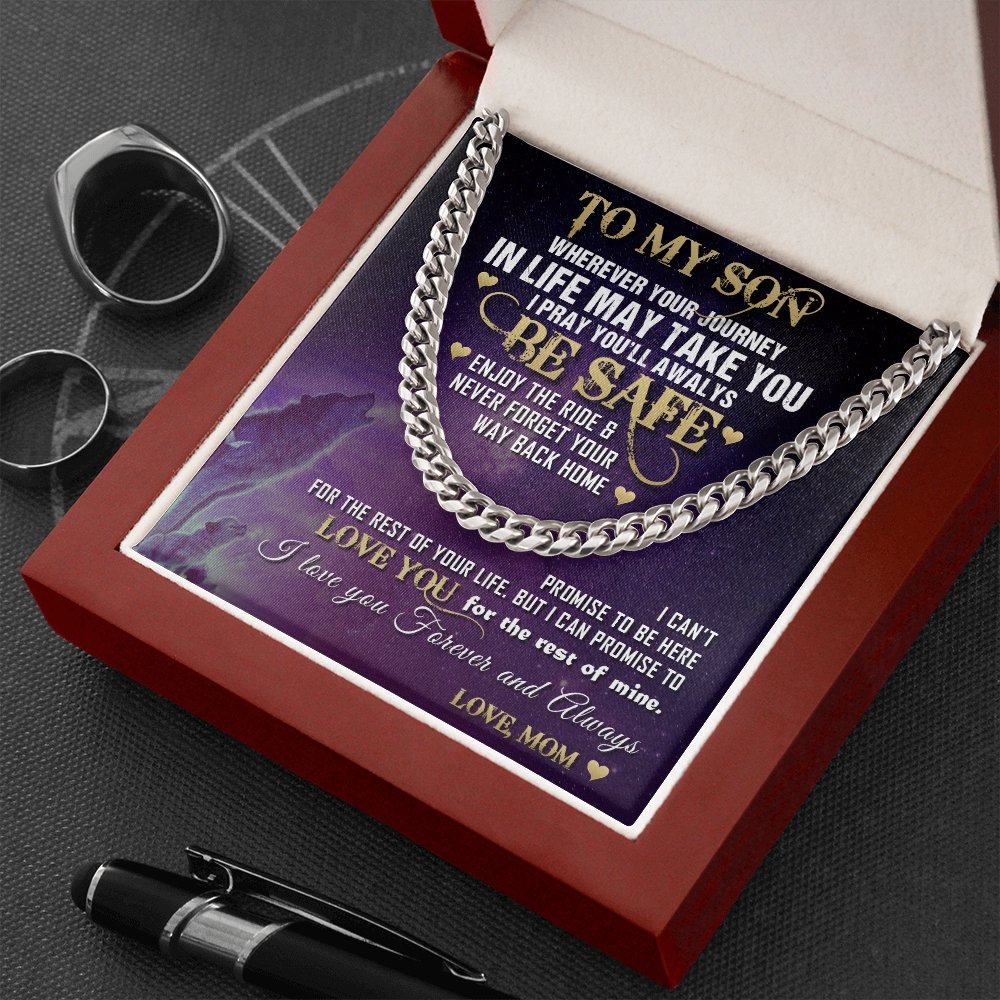 To My Son | I Pray You'll Always Be Safe 🙏💜 | Jewelry | C30184T, C30184TG, lx-C30184, PB23-WOOD, PROD-1921824, PT-1772, USER-43062 | TageUnlimited