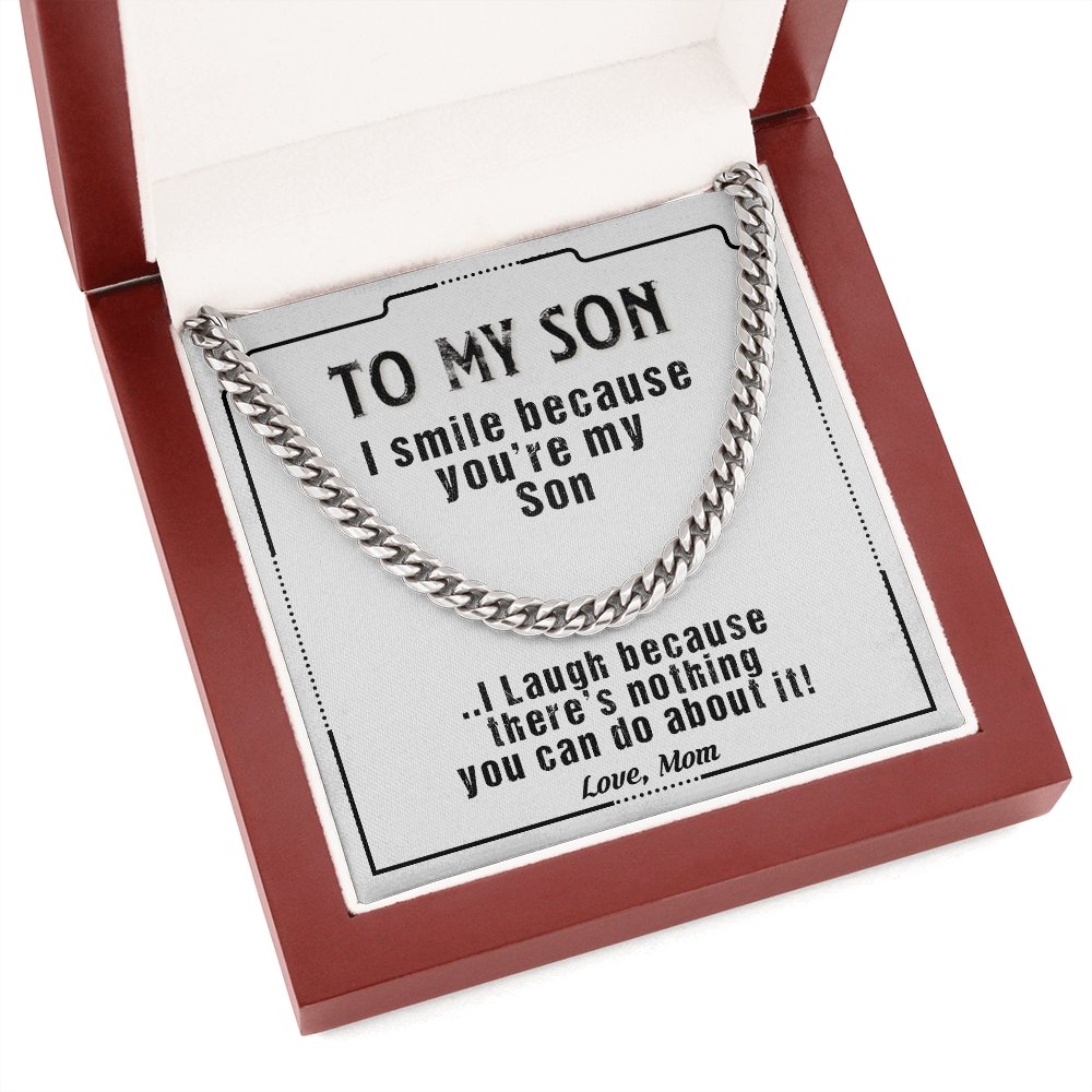 To My Son | I Smile Because You're My Son 💙💎 | Jewelry | C30184T, C30184TG, lx-C30184, PB23-WOOD, PROD-1879338, PT-1772, USER-43062 | TageUnlimited