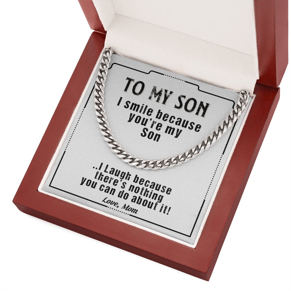 To My Son | I Smile Because You're My Son 💙💎 | Jewelry | C30184T, C30184TG, lx-C30184, PB23-WOOD, PROD-1879338, PT-1772, USER-43062 | TageUnlimited